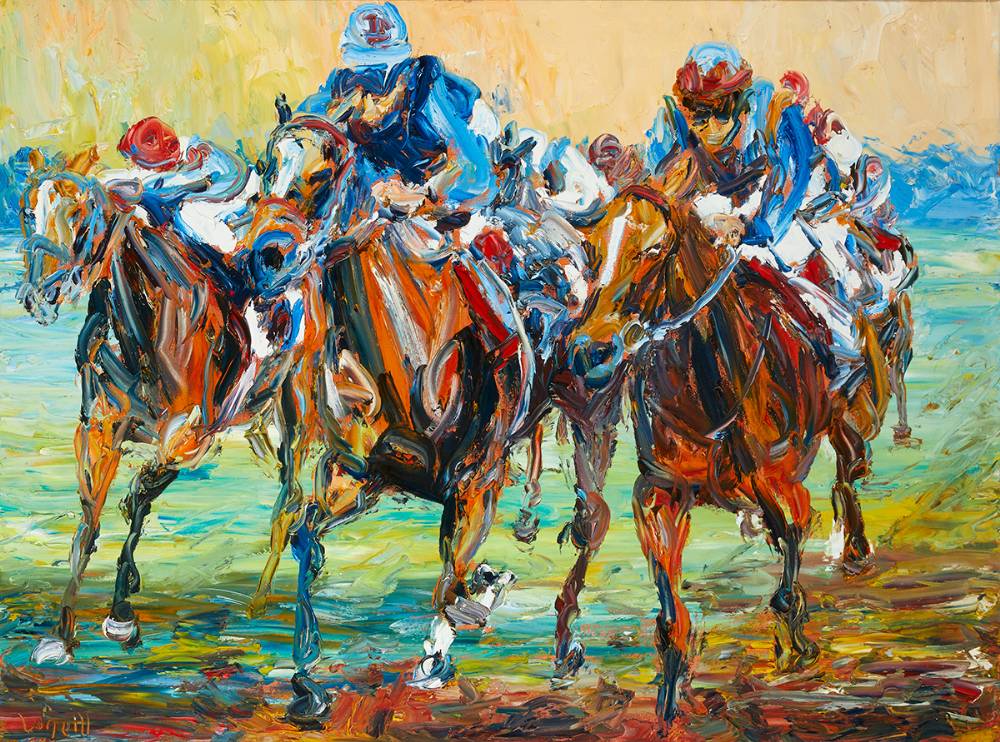 AT THE FINISH by Liam O'Neill (b.1954) at Whyte's Auctions