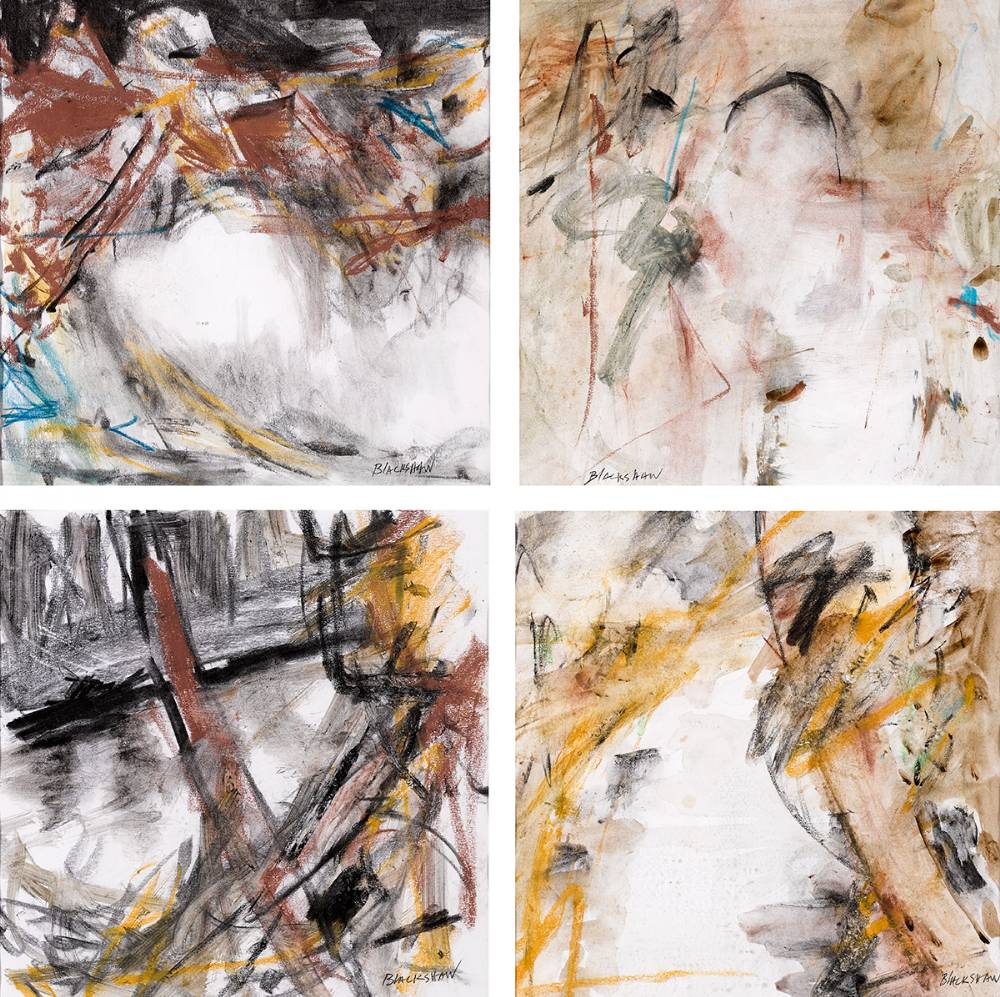 DUNADRY BANKS, FOUR VIEWS AFTER THE POEM OF THE SAME NAME BY PAUL YATES [SET OF FOUR] by Basil Blackshaw HRHA RUA (1932-2016) at Whyte's Auctions