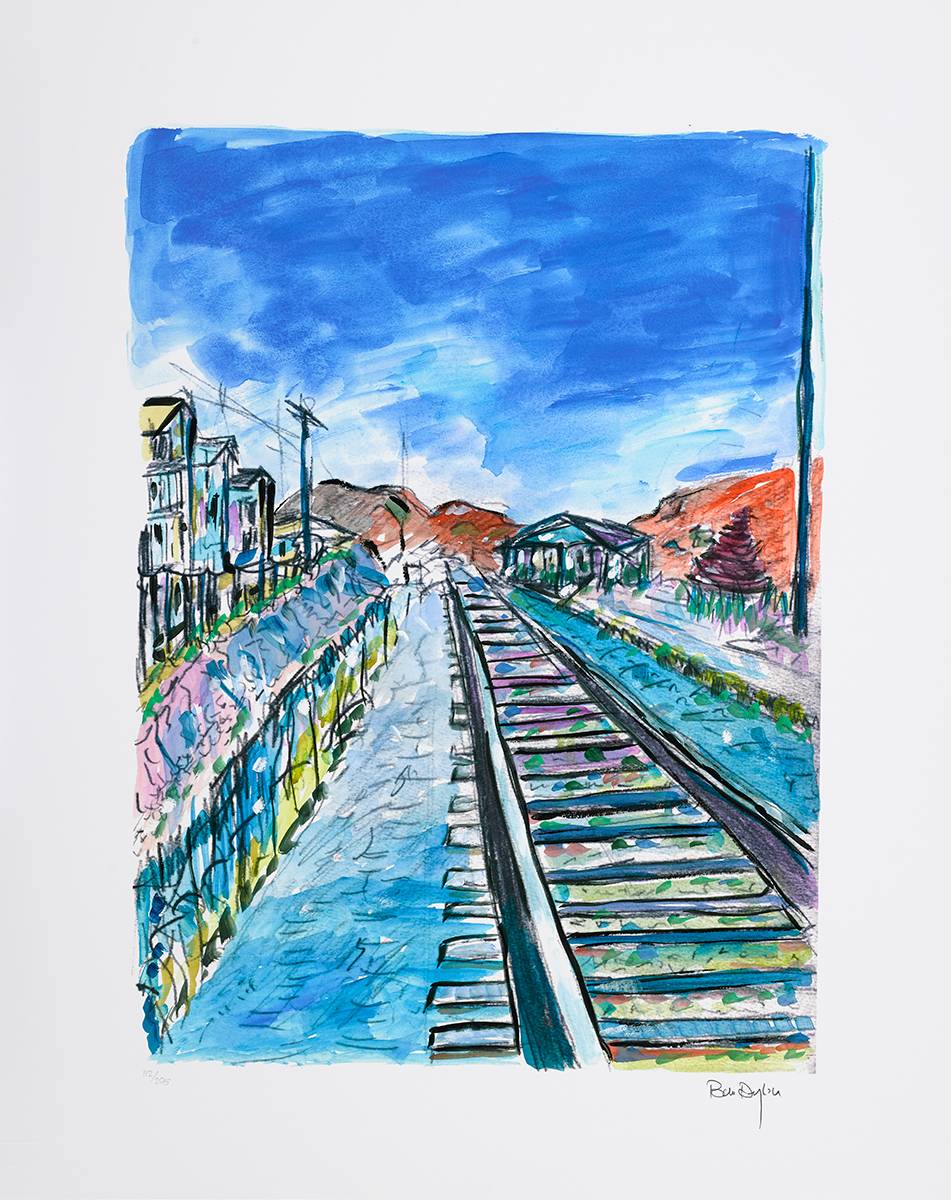 TRAIN TRACKS - PORTFOLIO [THE DRAWN BLANK SERIES][SET OF FOUR], 2008 by Bob Dylan sold for 9,000 at Whyte's Auctions