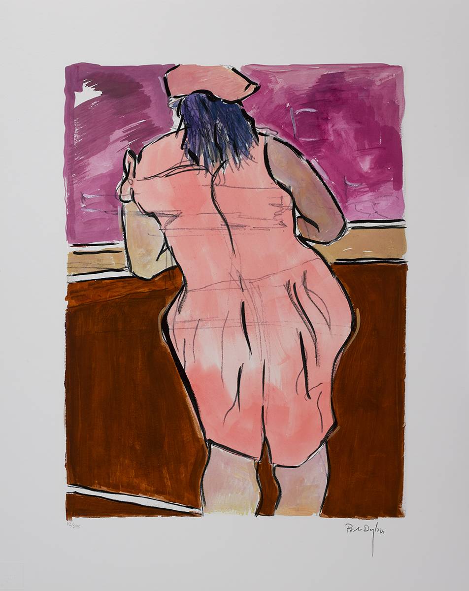 WOMAN IN RED LION PUB - PORTFOLIO [SET OF FOUR] [THE DRAWN BLANK SERIES], 2008 by Bob Dylan sold for 4,000 at Whyte's Auctions