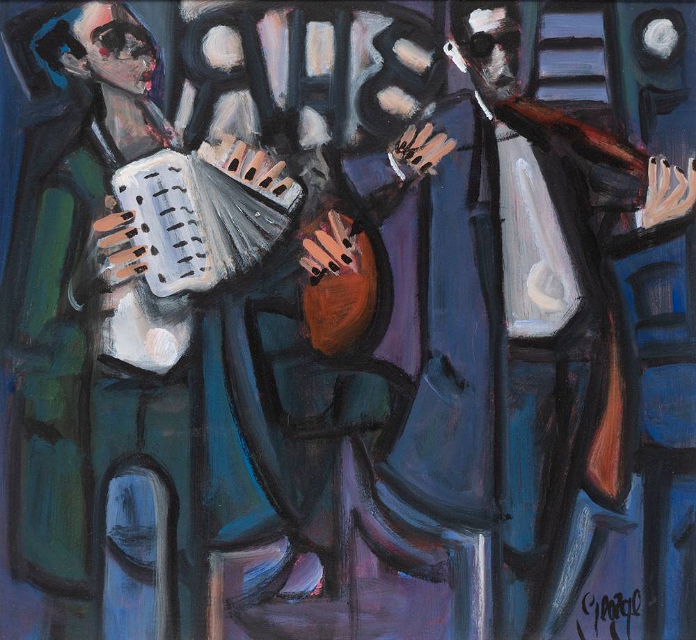 MUSICIANS by George Dunne sold for 400 at Whyte's Auctions
