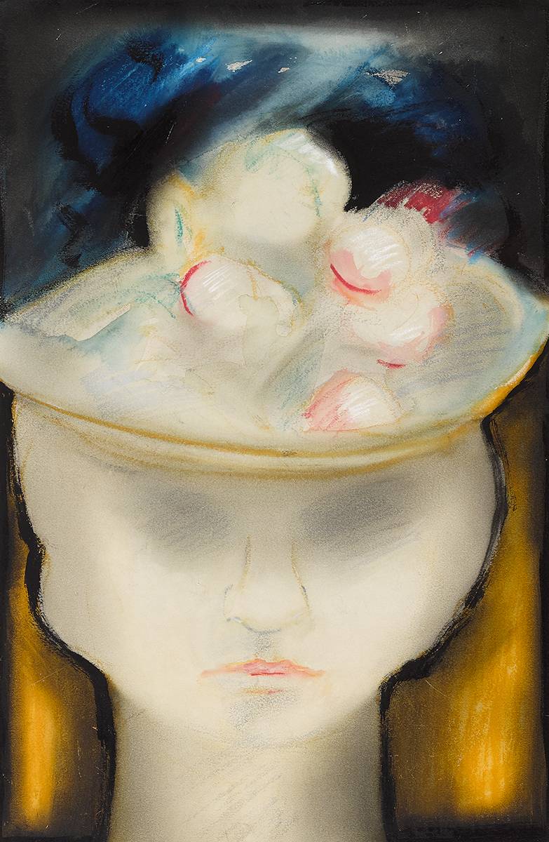 GIRL WITH FLORAL HAT by John Kelly RHA (1932-2006) at Whyte's Auctions
