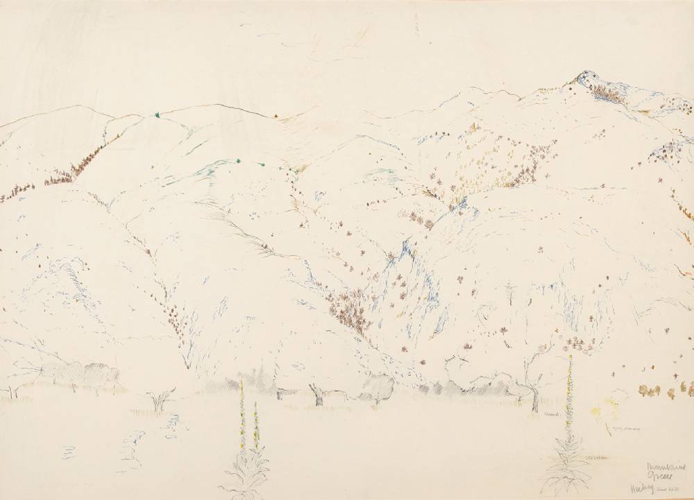 MOUNTAIN, GREECE, 1975 by Patrick Hickey HRHA (1927-1998) at Whyte's Auctions