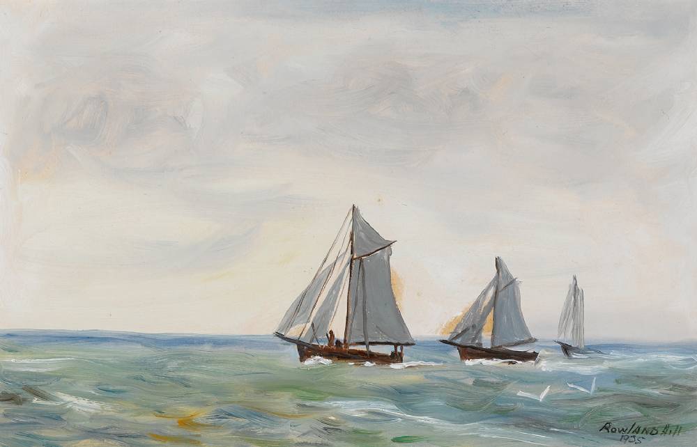 THREE BOATS, 1935 by Rowland Hill sold for 200 at Whyte's Auctions