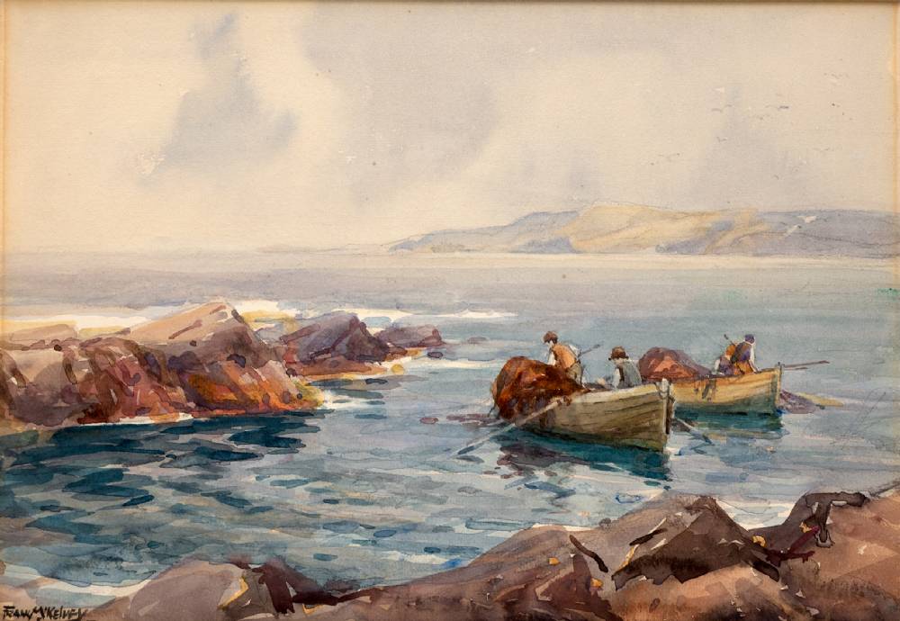 BOATS BY THE SHORE by Frank McKelvey sold for 600 at Whyte's Auctions