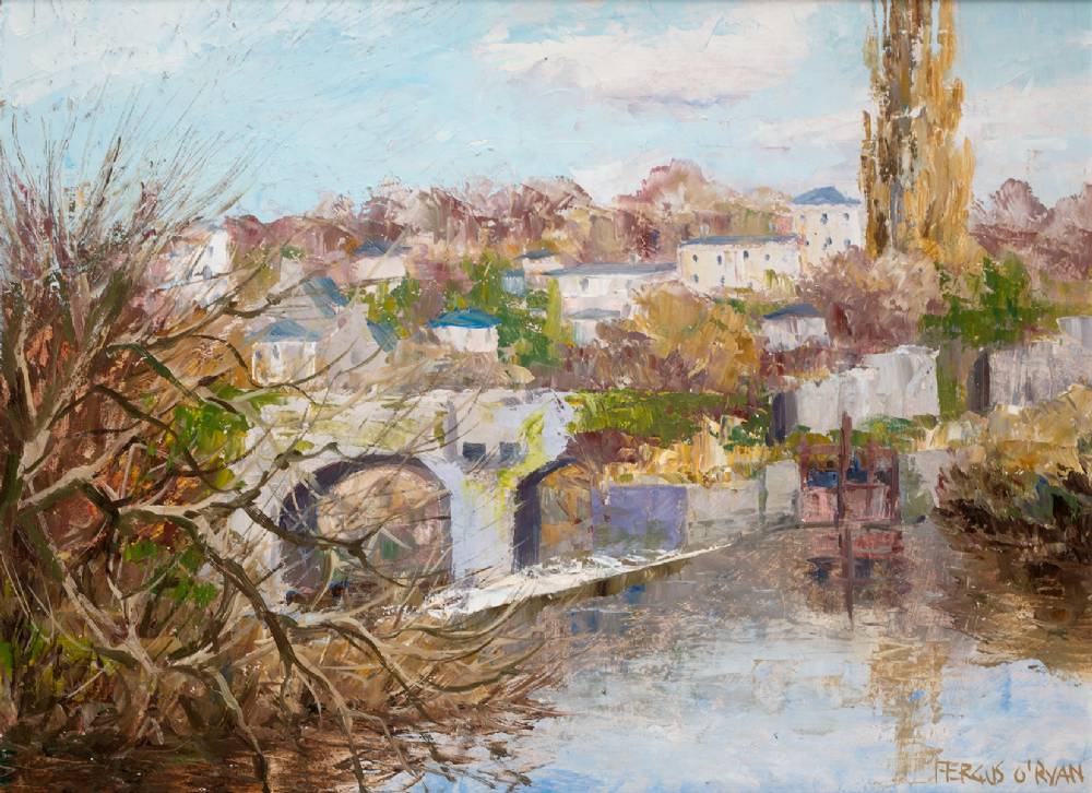 THE DODDER AT MILLTOWN, DUBLIN by Fergus O'Ryan RHA (1911-1989) at Whyte's Auctions