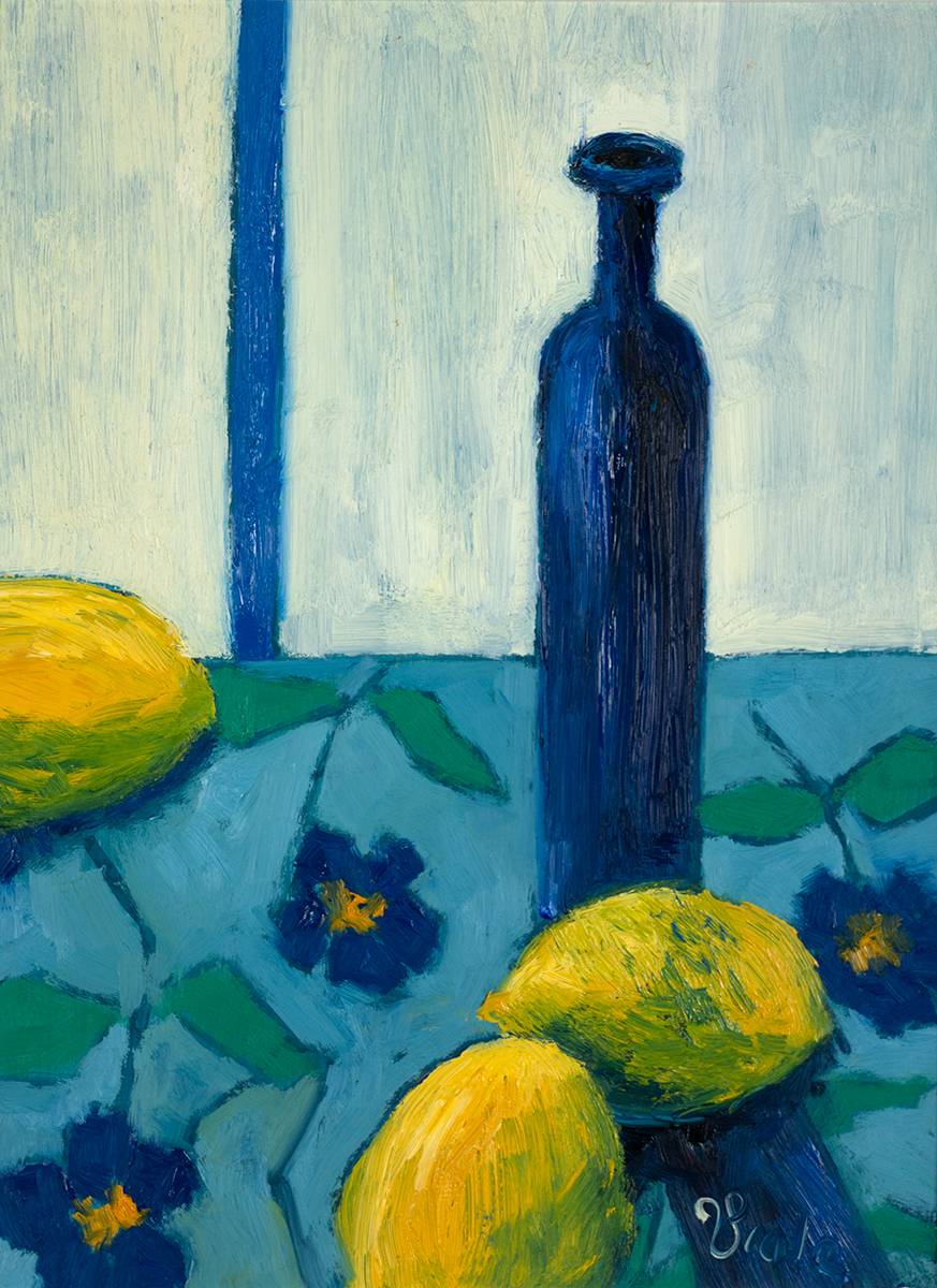 LEMONS AND BLUE BOTTLE, 2007 by Patrick Viale (b.1952) at Whyte's Auctions