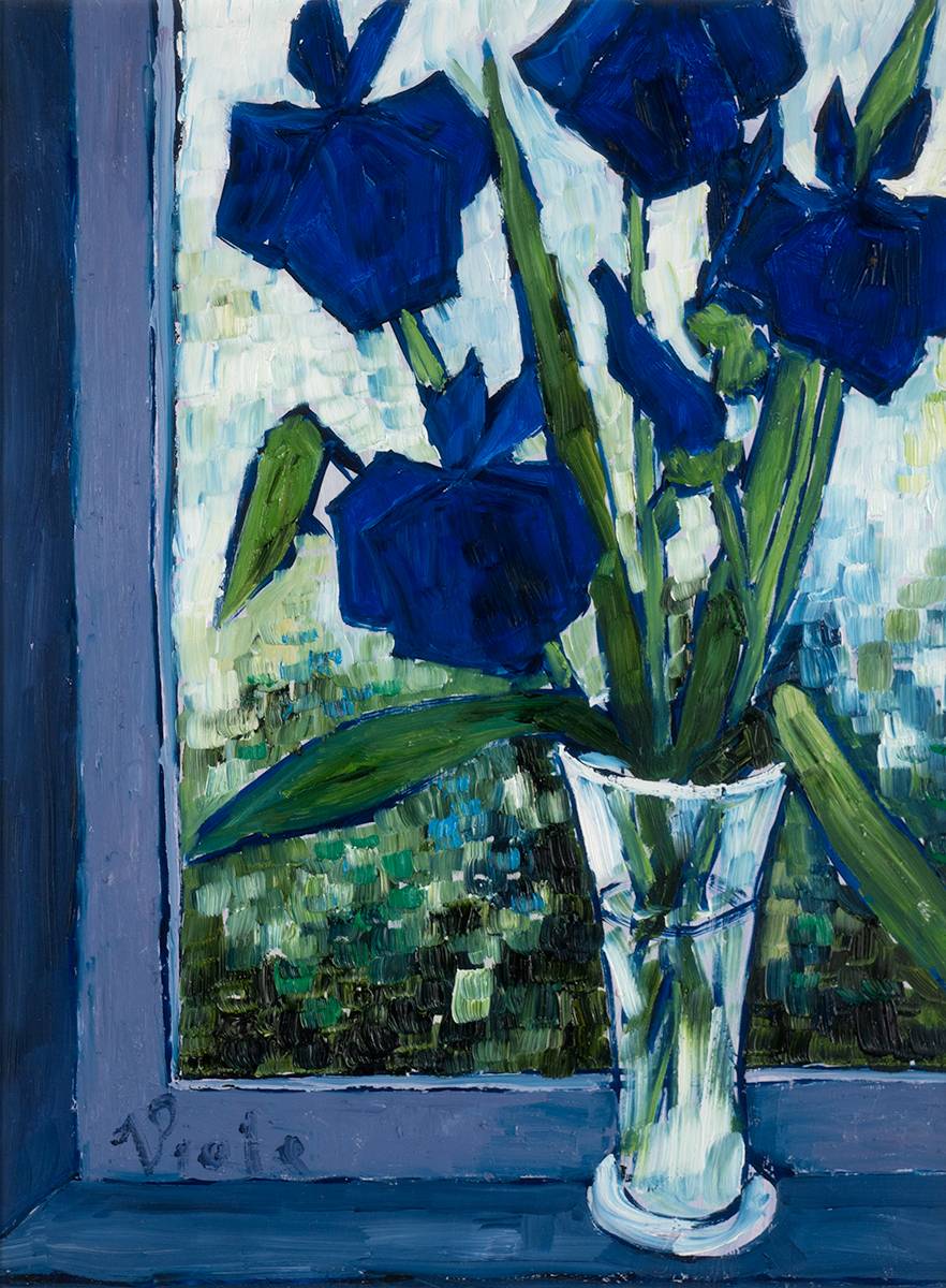 BLUE IRISES by Patrick Viale sold for 660 at Whyte's Auctions