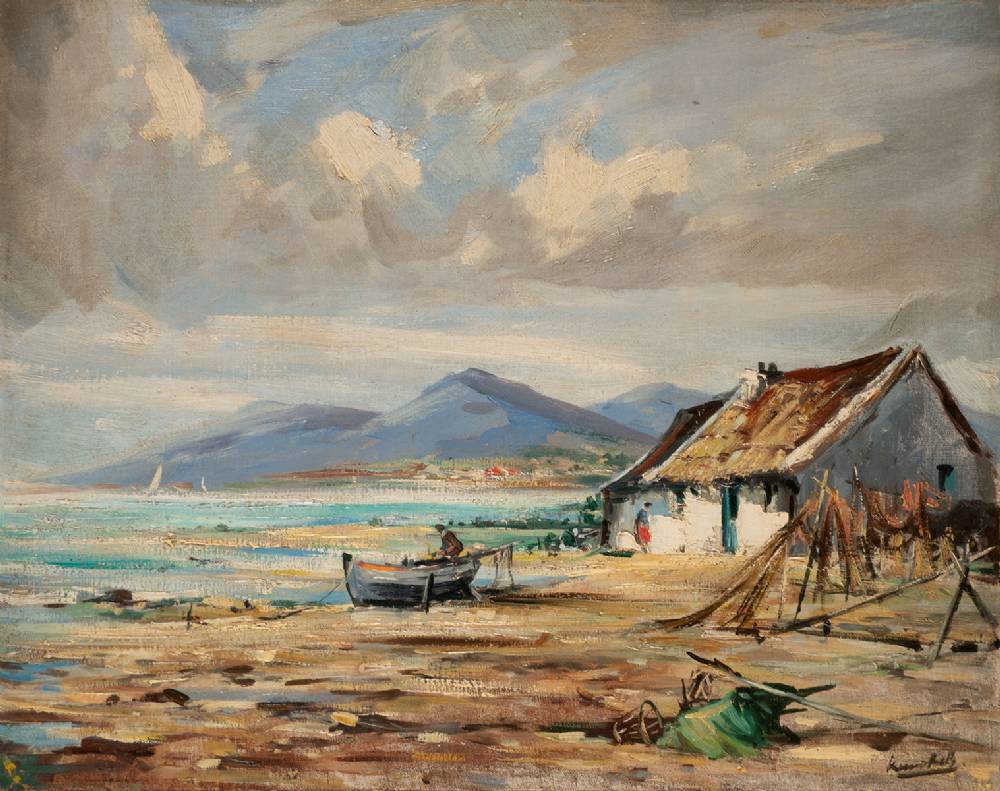MOUNTAINS OF MOURNE FROM DUNDRUM BAY, COUNTY DOWN by Kenneth Webb RWA FRSA RUA (b.1927) at Whyte's Auctions