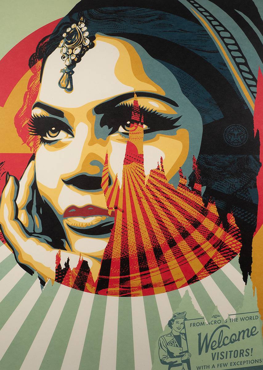 WELCOME VISITORS, 2021 by Shepard Fairey sold for �190 at Whyte's Auctions