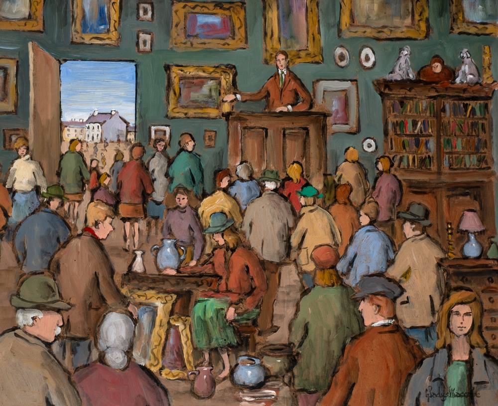 THE AUCTION by Gladys Maccabe MBE HRUA ROI FRSA (1918-2018) at Whyte's Auctions