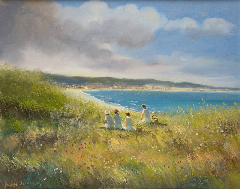 PICNIC, TYRELLA BEACH, COUNTY DOWN by Norman J. McCaig (1929-2001) at Whyte's Auctions