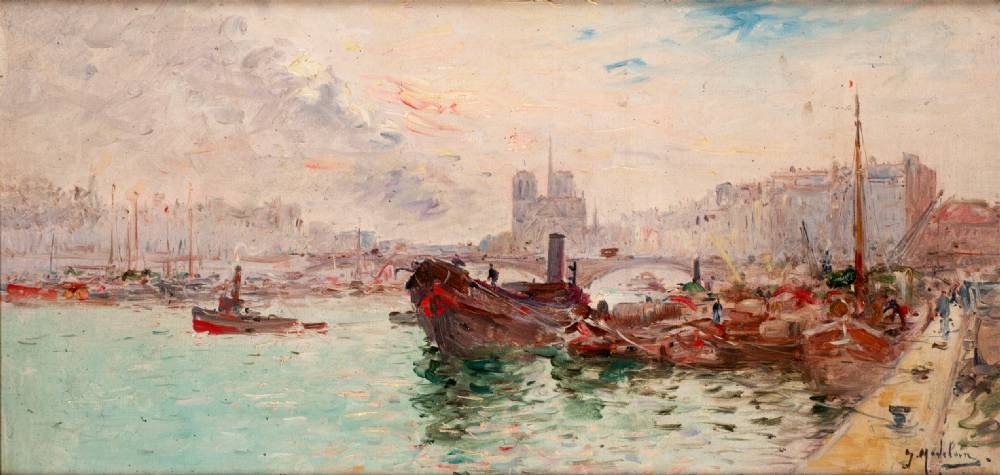 VIEW ON THE RIVER SEINE, PARIS by Gustave Madelain (French, 1867-1944) at Whyte's Auctions