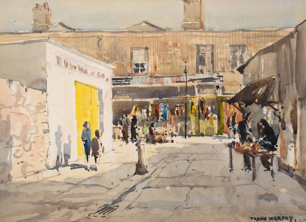 MARKET OFF MOORE STREET, DUBLIN, 1958 by Frank Murphy RUA (1925-1979) at Whyte's Auctions