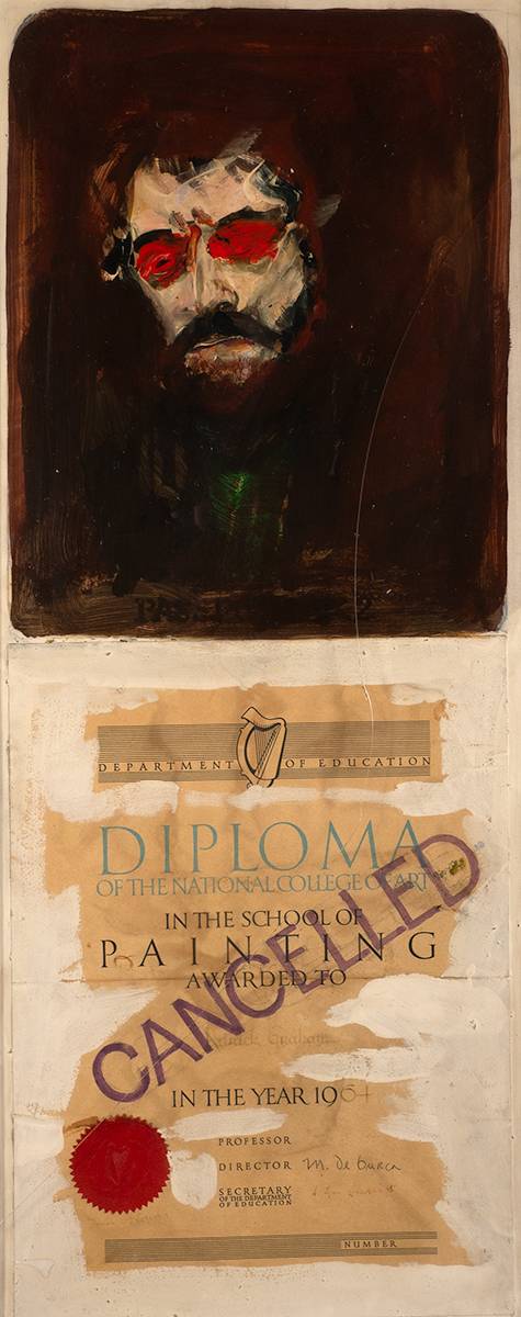 SELF PORTRAIT, DIPLOMA CANCELLED by Patrick Graham sold for 1,000 at Whyte's Auctions