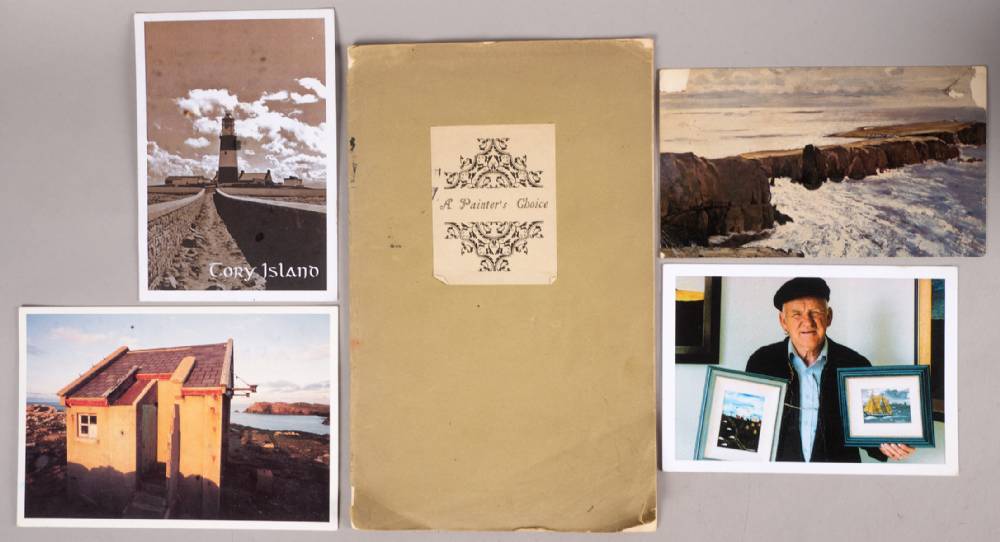 Exhibition catalogue and postcards relating to Derek Hill and Patsy Dan Rodgers at Whyte's Auctions