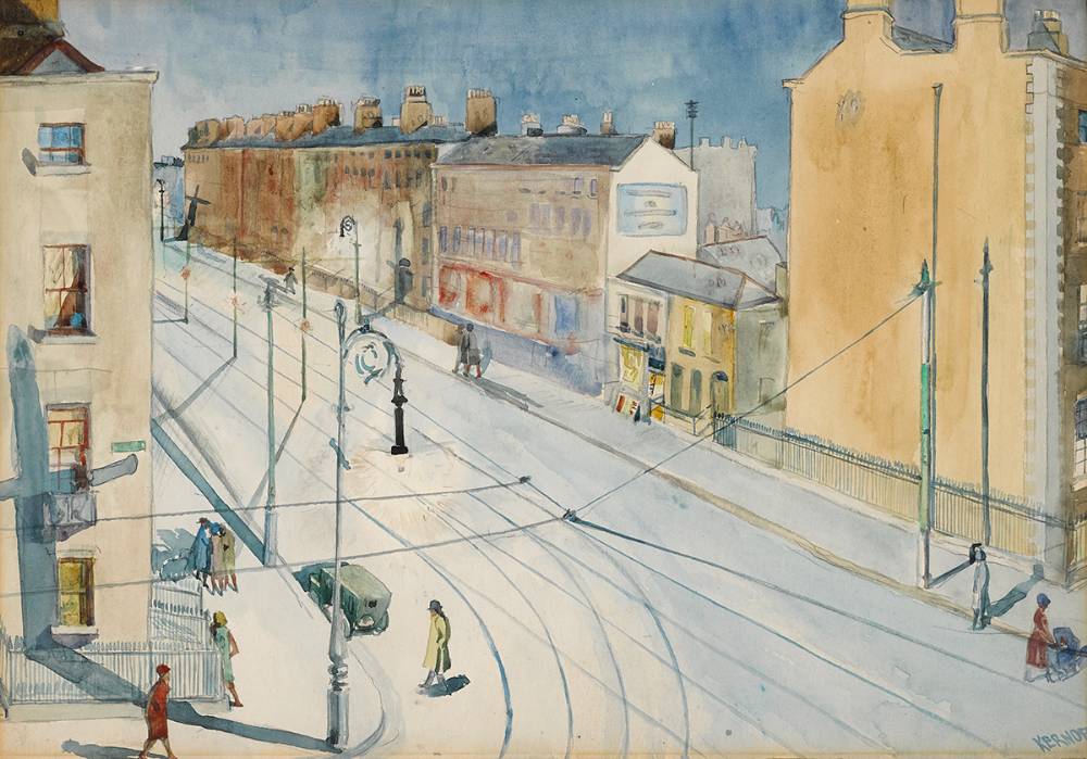 EVENING TWILIGHT, BAGGOT STREET, DUBLIN, 1936 by Harry Kernoff RHA (1900-1974) at Whyte's Auctions