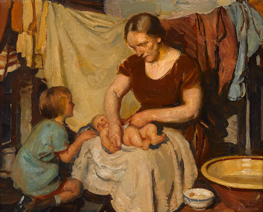 BATHING BABY by Sen O'Sullivan RHA (1906-1964) at Whyte's Auctions