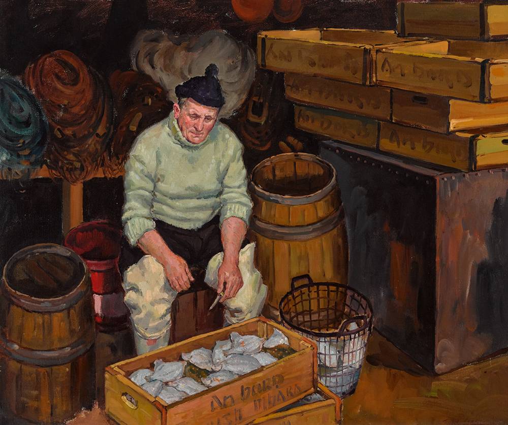 GUTTING PLAICE by Robert Taylor Carson HRUA (1919-2008) at Whyte's Auctions