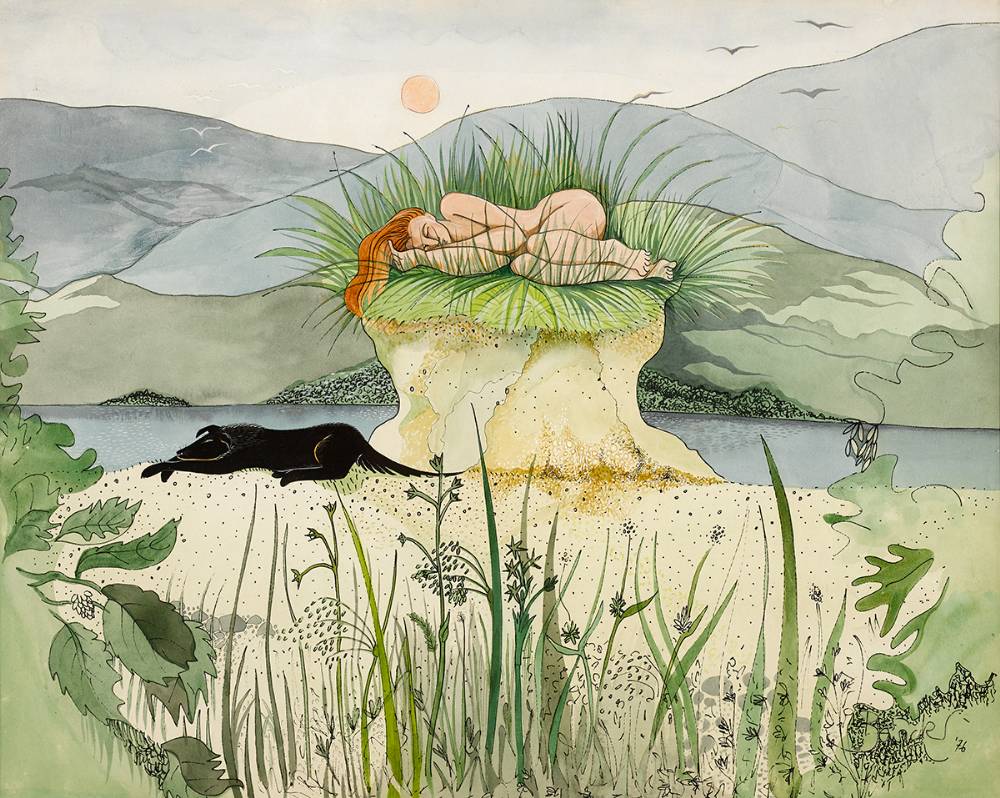 ASLEEP ON A TUSSOCK, 1976 by Pauline Bewick sold for 3,000 at Whyte's Auctions
