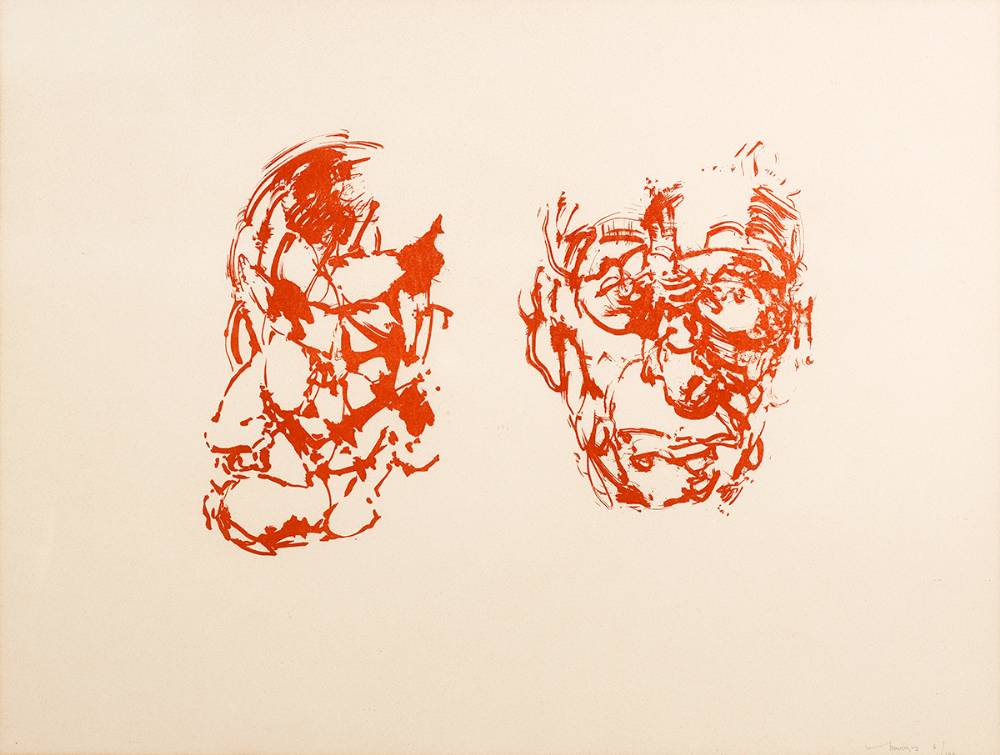 SAMUEL BECKETT AND JAMES JOYCE, DUAL IMAGE, 1981 by Louis le Brocquy HRHA (1916-2012) at Whyte's Auctions