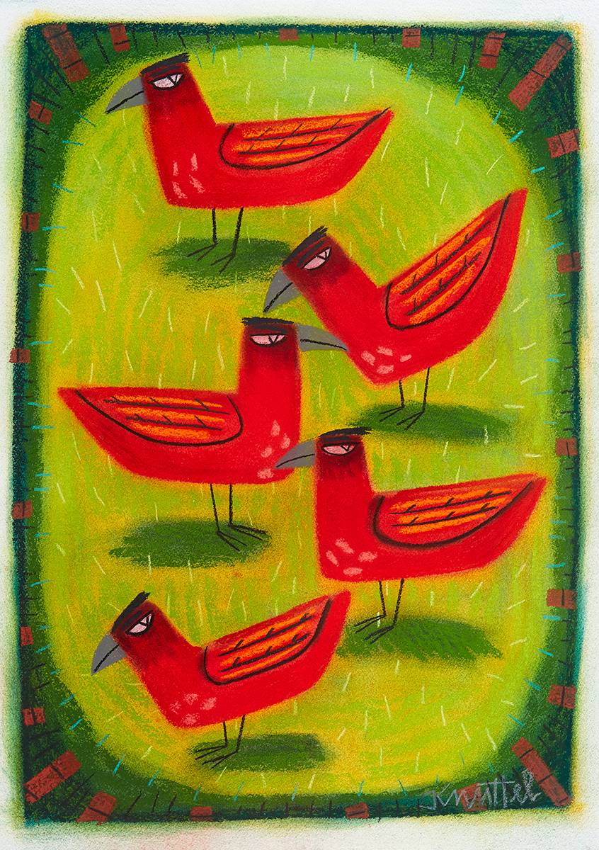 RED BIRD SERIES by Graham Knuttel (b.1954) at Whyte's Auctions