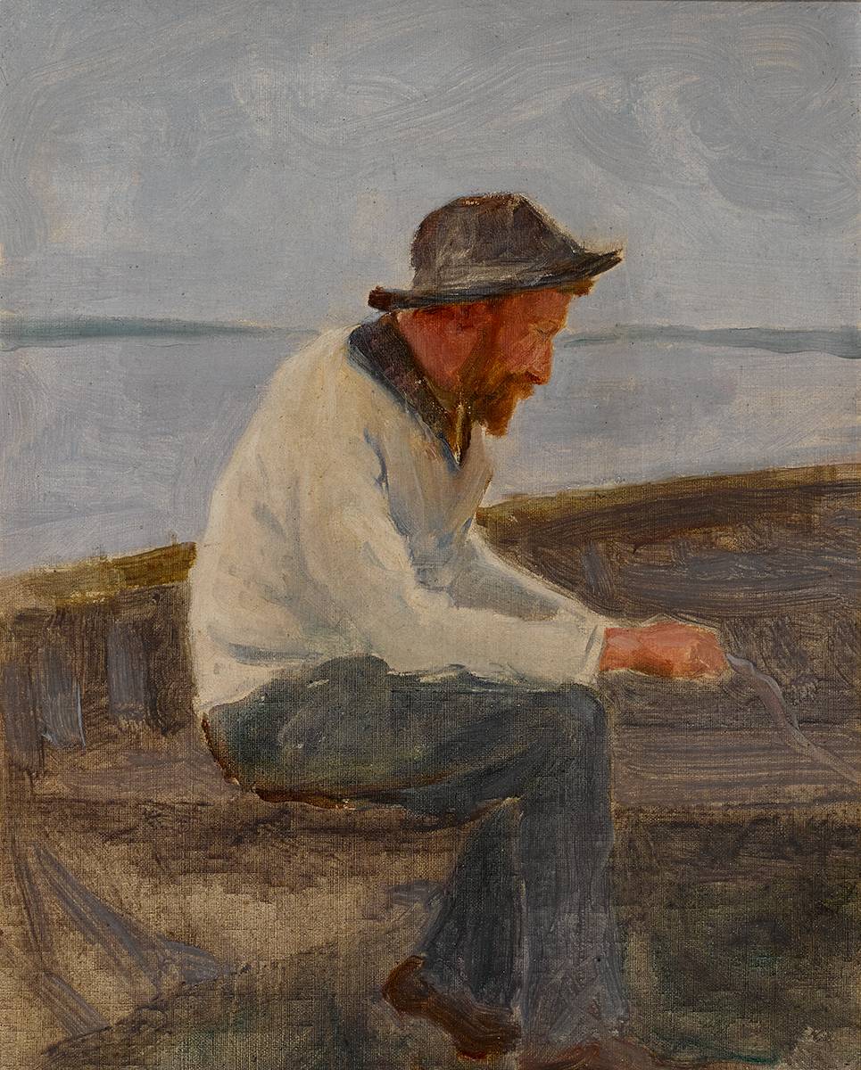 SEATED FISHERMAN by Dermod O'Brien PRHA HRA HRBA HRSA (1865-1945) at Whyte's Auctions
