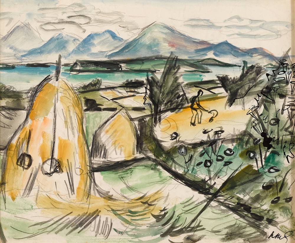 FIGURE IN A LANDSCAPE by Norah McGuinness sold for 3,800 at Whyte's Auctions