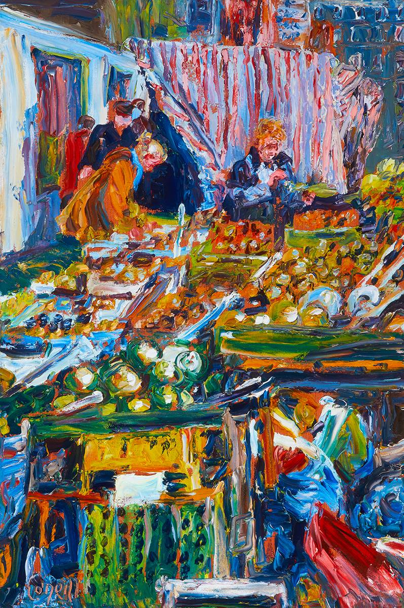 THE VEGETABLE MARKET by Liam O'Neill sold for �5,000 at Whyte's Auctions