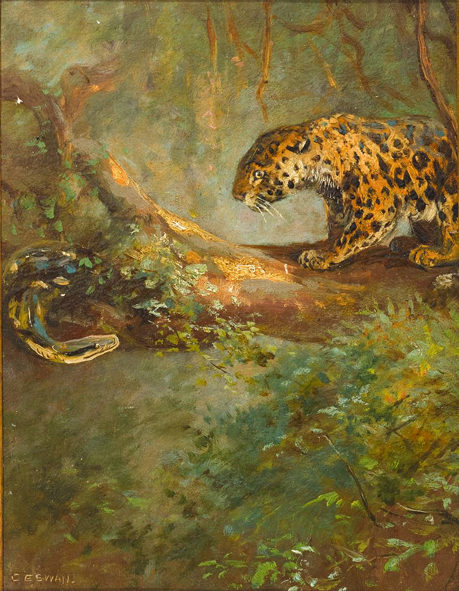 LEOPARD AND PYTHON by Cuthbert Edmund Swan sold for 320 at Whyte's Auctions
