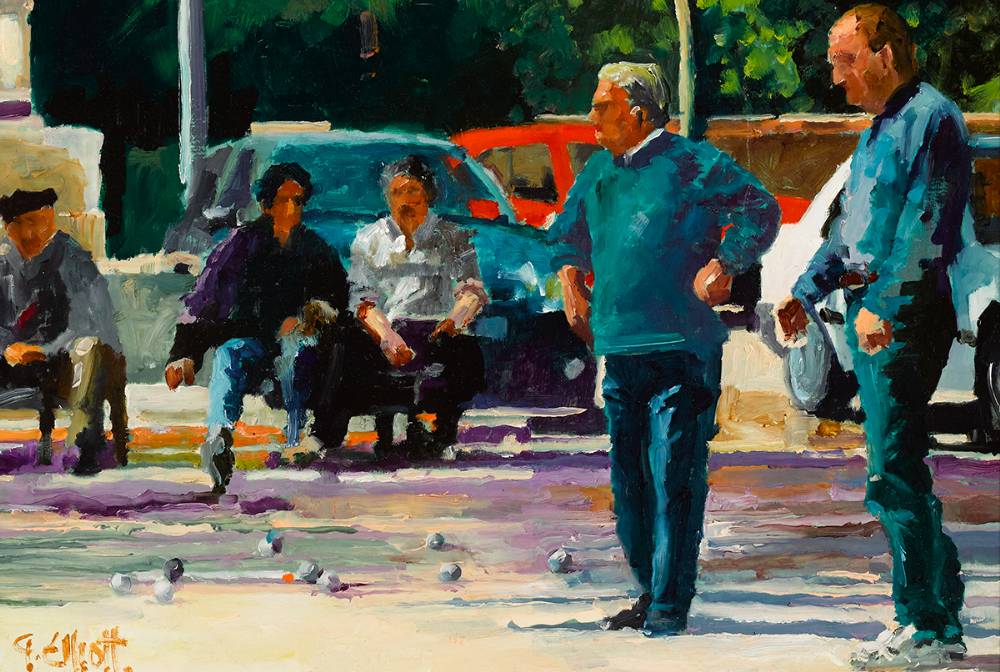 THE BOULES PLAYERS, FRANCE by Graham Elliott (b. 1943) at Whyte's Auctions