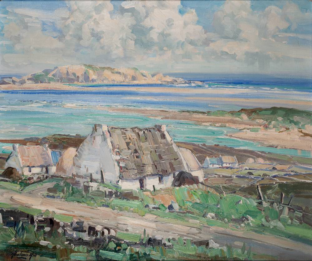WEST OF IRELAND SCENE WITH COTTAGES by Rowland Hill ARUA (1915-1979) at Whyte's Auctions