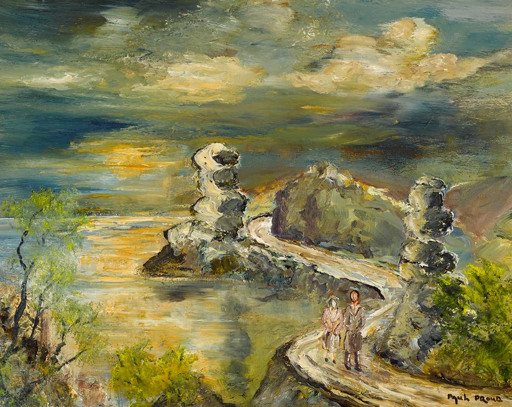 FIGURES BY THE SHORE by Paul Proud (b.1949) at Whyte's Auctions