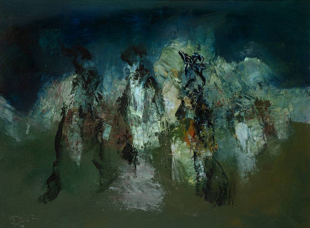 NIGHT COMPANIONS, 1974 by Gerald Davis sold for 900 at Whyte's Auctions