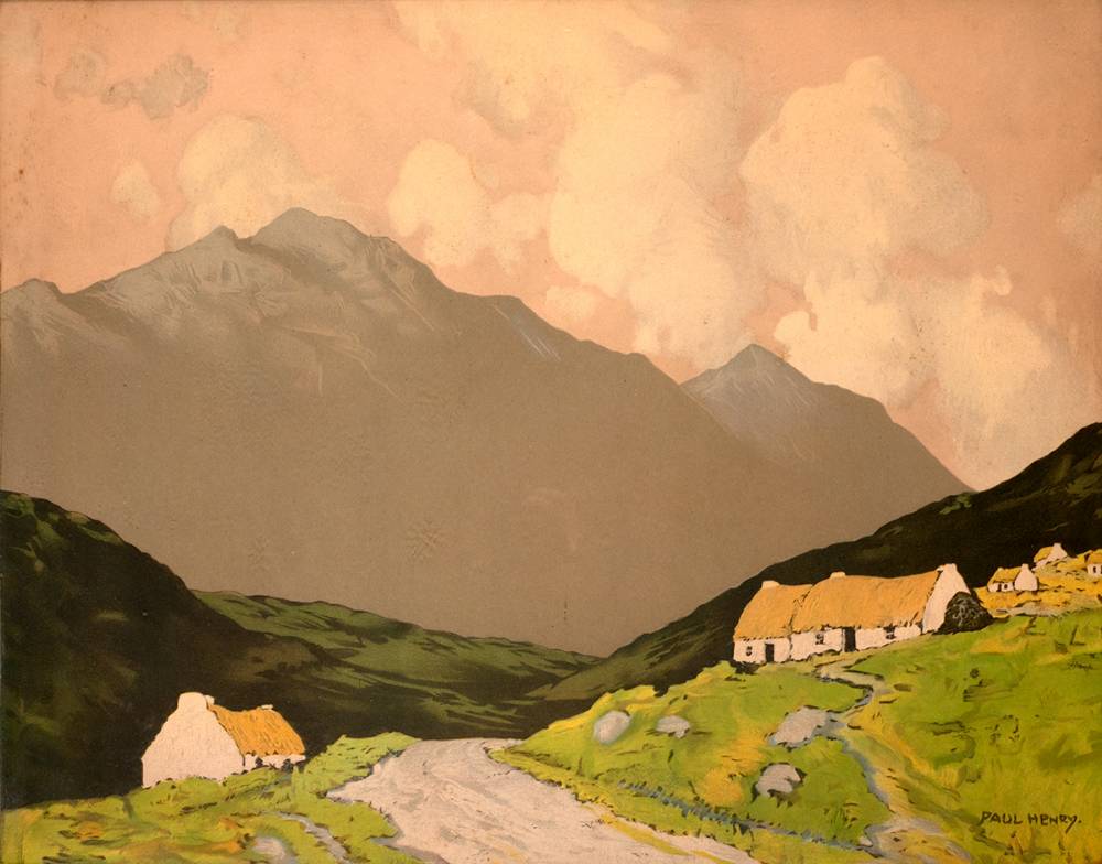 COTTAGES, WEST OF IRELAND by Paul Henry sold for 1,900 at Whyte's Auctions
