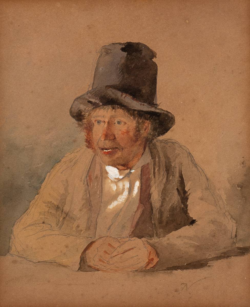 FIGURE IN STOVE-PIPE HAT by Erskine Nicol ARA RSA (1825-1904) at Whyte's Auctions