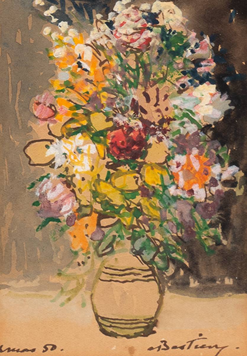STILL LIFE WITH FLOWERS, 1950 by Alfred Thodore Joseph Bastien sold for 210 at Whyte's Auctions