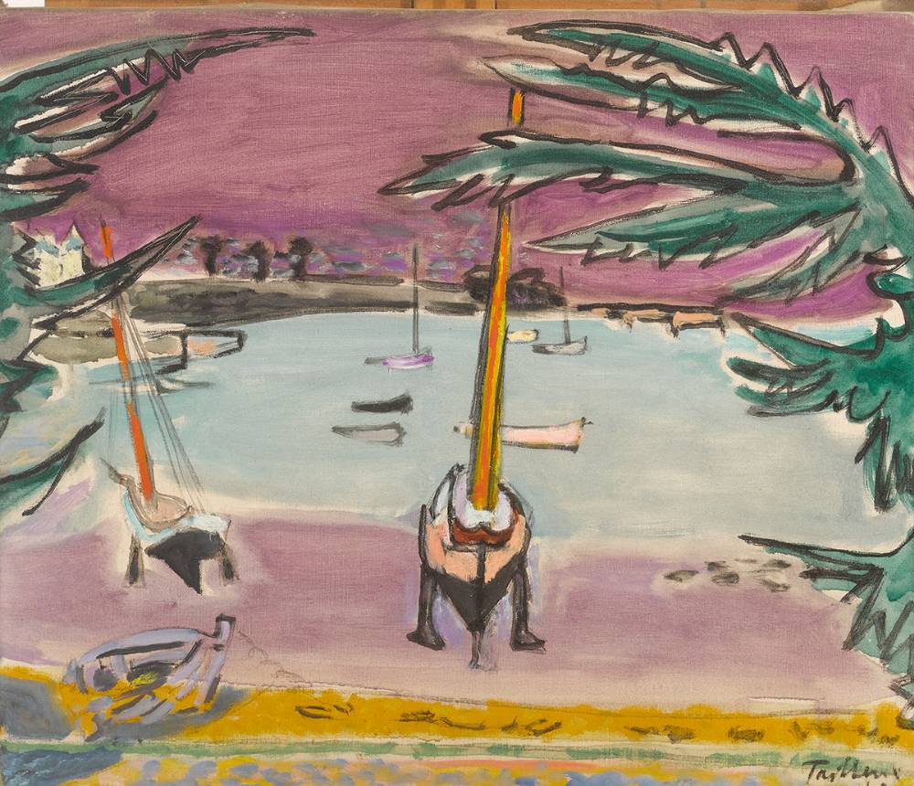 SAILBOATS IN A HARBOUR, 1942 by Francis Tailleux sold for 950 at Whyte's Auctions