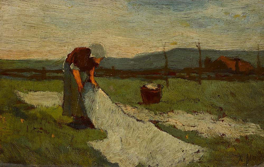TENDING THE CLOTHES by Anton Mauve sold for 5,400 at Whyte's Auctions