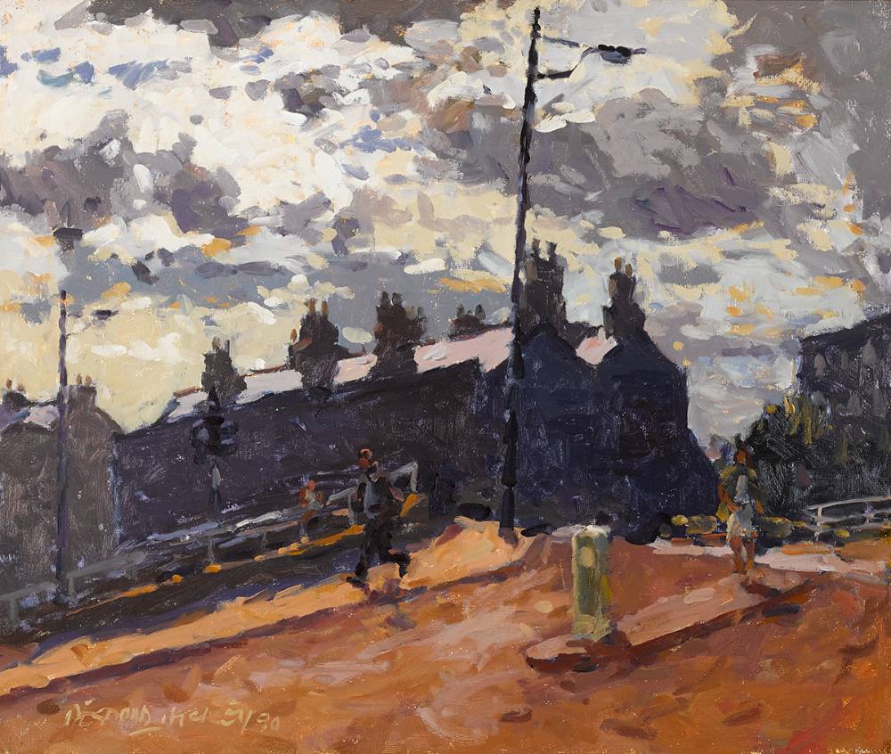MORNING SKY, CHARLEMONT STREET BRIDGE, DUBLIN, 1990 by Desmond Hickey (1937-2007) at Whyte's Auctions