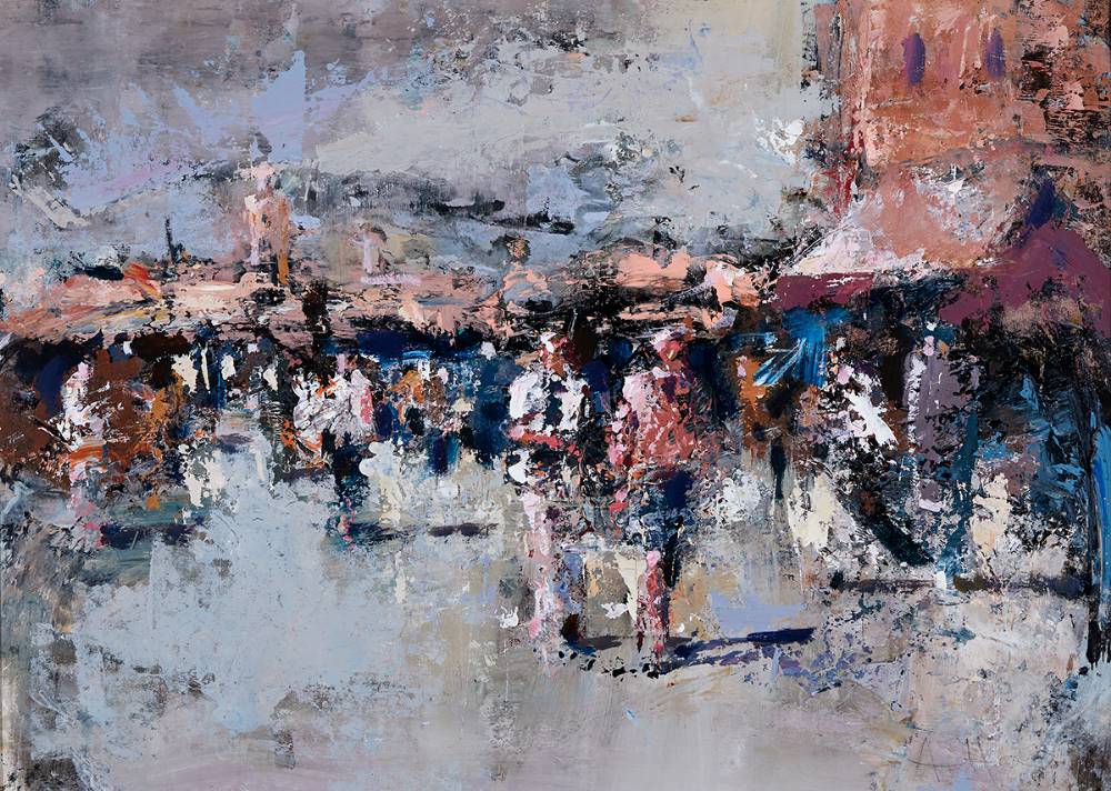 EVENING MARKET, DUBLIN by Andrew Hood (b.1964) at Whyte's Auctions
