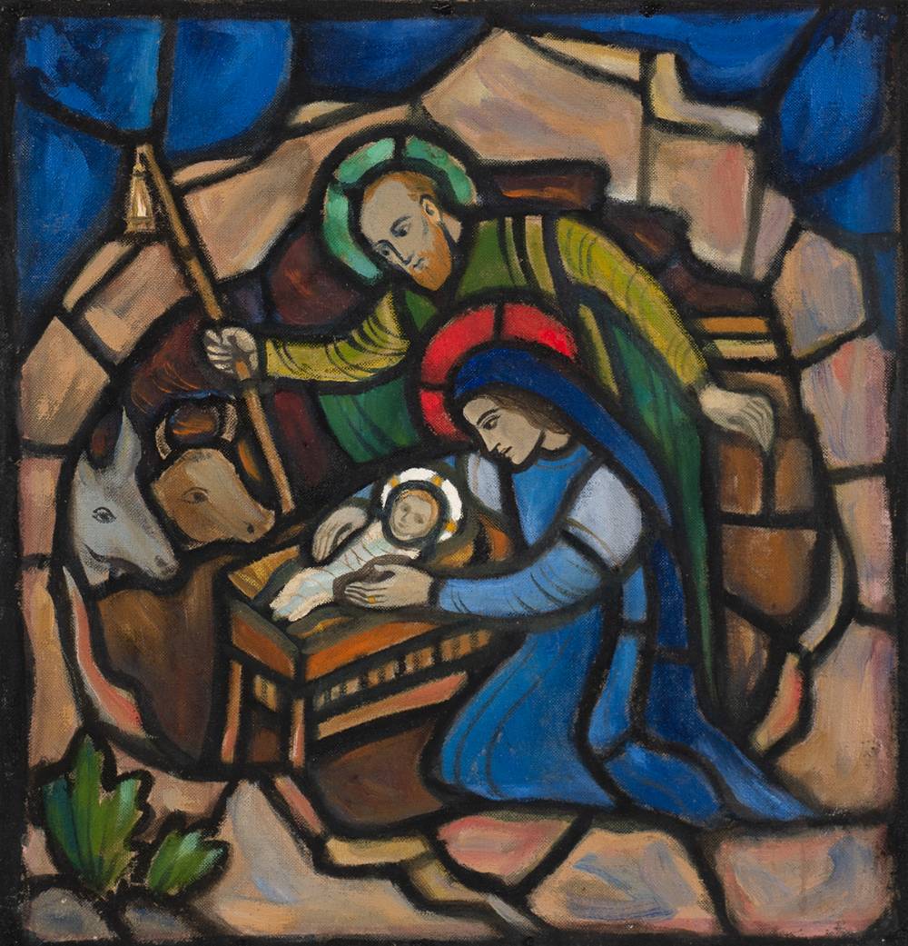 DESIGN FOR STAINED GLASS 'THE NATIVITY' by William J. Dowling sold for 1,500 at Whyte's Auctions