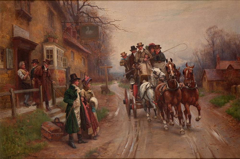 WAITING FOR THE MAIL by John Sanderson Wells sold for 320 at Whyte's Auctions