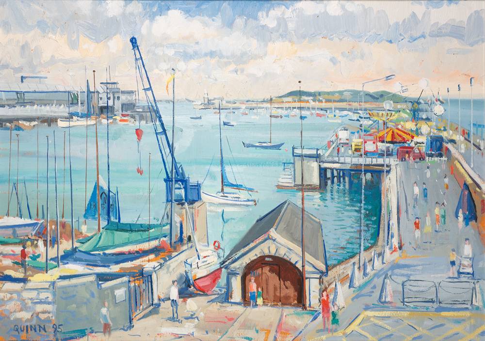 EAST PIER, DN LAOGHAIRE HARBOUR, 1995 by Brian Quinn (b.1947) at Whyte's Auctions