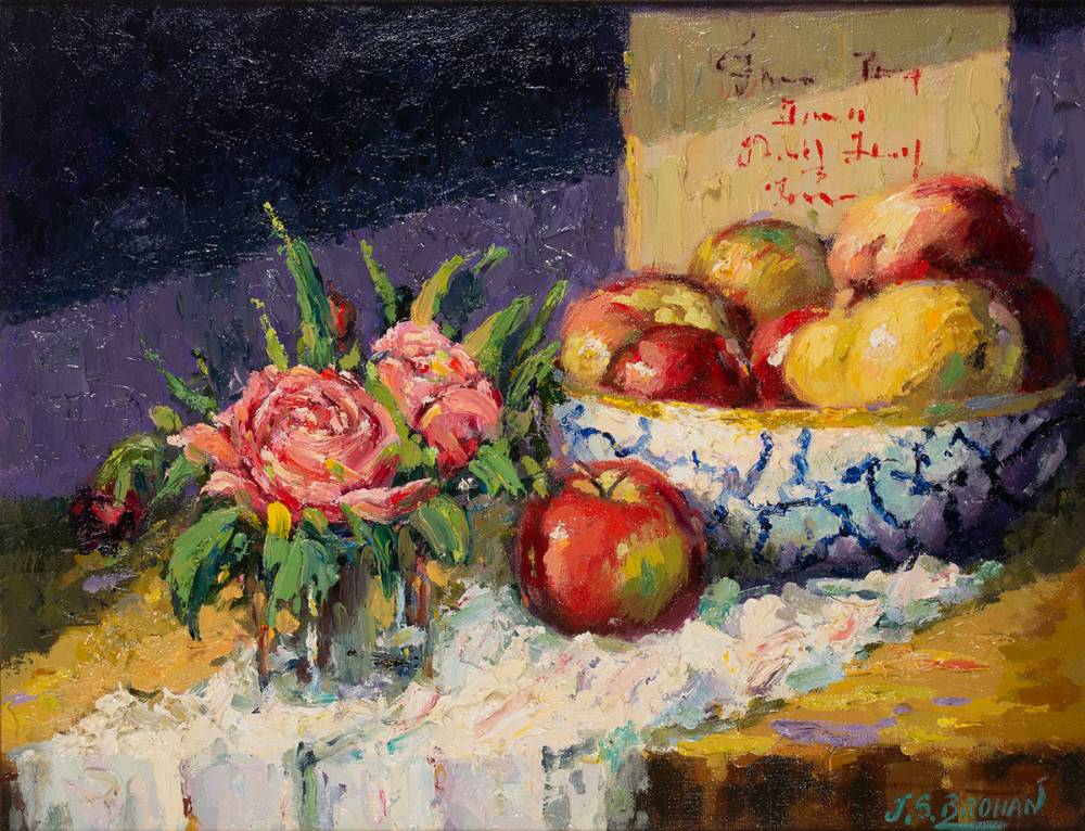 STILL LIFE WITH APPLES by James S. Brohan (b.1952) at Whyte's Auctions