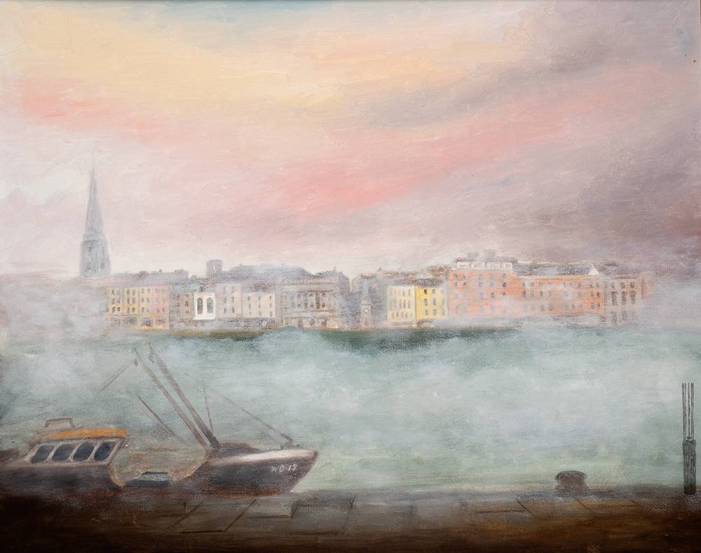 DAWN ON THE RIVER, WATERFORD by John Schwatschke sold for 600 at Whyte's Auctions