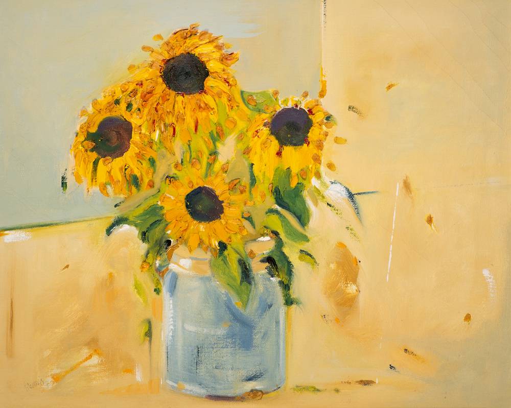STILL LIFE WITH SUNFLOWERS, 1996 by Mike Fitzharris sold for �1,100 at Whyte's Auctions