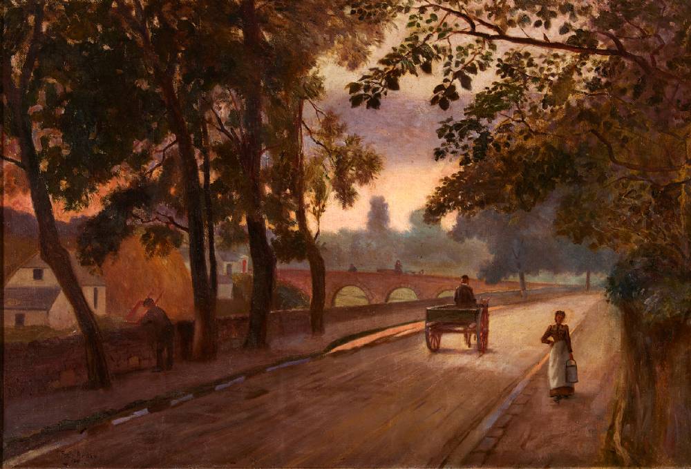 ROAD BY A RIVER, 1900 by Joseph Poole Addey (1852-1922) at Whyte's Auctions