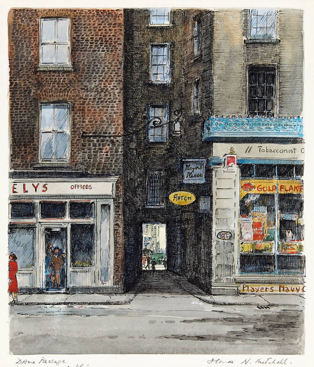 DAME PASSAGE, DUBLIN by Flora H. Mitchell (1890-1973) at Whyte's Auctions