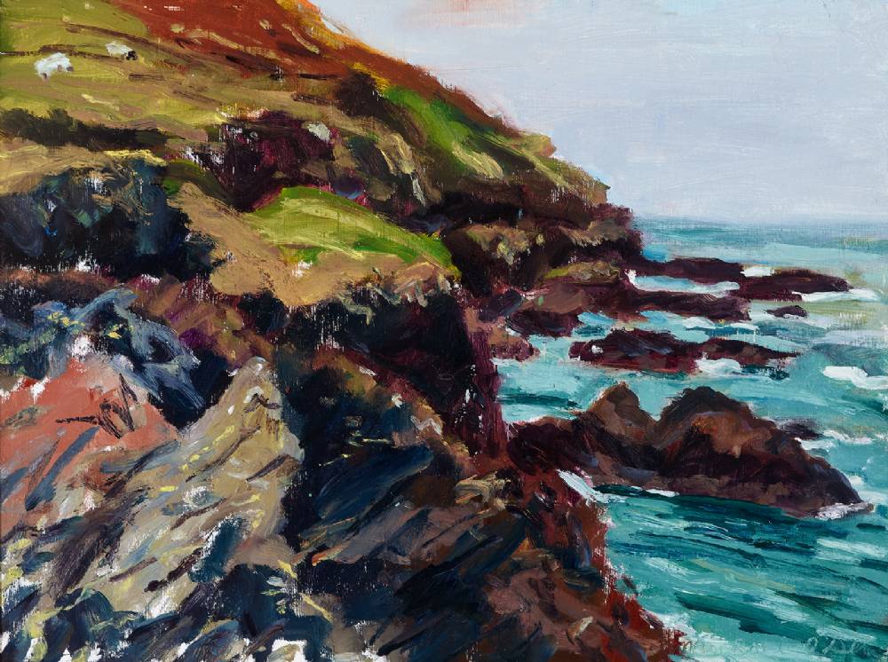 MAYO COASTLINE, 1991 by Michael O'Dea PPRHA (b.1958) at Whyte's Auctions
